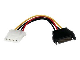 StarTech.com SATA auf 4-pin LP4 Molex Stromadapter - Netzteil - 15 PIN SATA Power (M) - interne Stromversorgung, 4-polig (W) - 15cm - Schwarz (LP4SATAFM6IN)