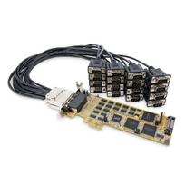 StarTech.com 16 Port PCI Express Seriell Karte - Low Profile - High Speed PCIe Seriell Karte mit 16 DB9 RS232 Ports - Erweiterungsmodul - PCIe 1.1 Low-Profile - RS-232 x 2 - Gelb