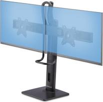 StarTech .com Crossbar Dual Monitor Desk Stand, Double 27inch Screens/VESA Aufstellung - für 2 Monitore - Schwarz (2MC1S-MONITOR-STAND)