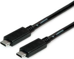 ROLINE - USB-Kabel - 24 pin USB-C (M) zu 24 pin USB-C (M) - USB 3.2 Gen 2 - 20 V - 5 A - 2 m - Schwarz (11.02.9055)