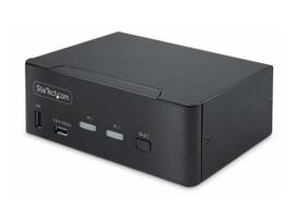 StarTech.com 2-Port Dual-Monitor DisplayPort KVM Switch, 8K 60Hz / 4K 144Hz, DP 1.4, 2x USB 10Gbps Ports, 4x USB HID Ports, Hotkey Switching, TAA Compliant - KVM-/Audio-/USB-Switch - 2 x KVM/Audio/USB - 1 lokaler Benutzer - Desktop - TAA-konform (P2CDD143-KVM-SWITCH)