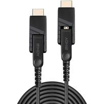 Lindy 10m Fibre Optic Hybrid Micro-HDMI 18G Cable with Detachable HDMI and DVI Connectors