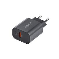 Intenso Power Adapter W30AC, 30W, USB-A und USB-C Anschluss, schwarz, Drinnen, 120 - 140 V, 50/60 Hz, 30 W, 20 V, Schwarz