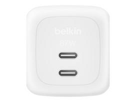 Belkin BoostCharge Pro - Netzteil - GaN - 67 Watt - Fast Charge - 2 Ausgabeanschlussstellen (2 x USB-C)