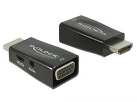 Delock Adapter HDMI-A Stecker > VGA Buchse mit Audio - Videokonverter - HDMI - VGA - Schwarz (65901)