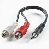 Value 11.99.4340 Jack Audio Connection Cable (1x 3.5 mm jack plug - 2x RCA socket) 0.20 m Black Shie