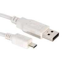 Value USB cable USB 2.0 USB-A plug, USB micro-B plug 3.00 m white shielded 11.99.8755