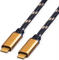 ROLINE GOLD USB4 Gen3x2 40Gbit/s Kabel C-C ST/ST 100W 1m - Kabel - Digital/Daten (11.02.9038)