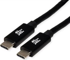 ROLINE USB4 Gen3x2 40Gbit/s Kabel C-C ST/ST 240W 2m - Kabel - Digital/Daten (11.02.9087)