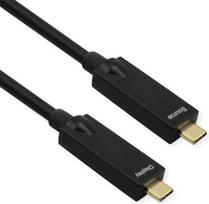 ROLINE USB 3.2 Gen 2 Kabel, AOC, C-C, ST/ST, 10Gbit/s, 4K60Hz, PD (Power Delivery) 60W, schwarz, 15 m