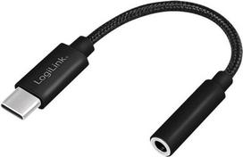 Logilink - Adapter USB-C auf Klinkenstecker - 24 pin USB-C männlich zu 3,5-mm-Klinkenstecker weiblich - 13 cm - Schwarz - DAC chip (UA0398)