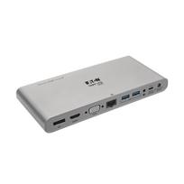Eaton Tripp Lite USB-C Dock, Triple Display - 4K HDMI/DisplayPort, VGA, USB 3,2 Gen 1, USB-A/USB-C Hub, GbE, 100W PD Charging, International Power Cables - Dockingstation - USB-C 3,2 Gen 1 / Thunderbolt 3 - VGA, HDMI, DP - 1GbE (U442-DOCK4-INT)