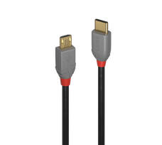 Lindy 1m USB 2.0 Typ C an Micro-B Kabel, Anthra Line USB Typ C Stecker an Micro-B Stecker (36891)
