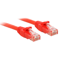 Lindy - Patch-Kabel - RJ-45 (M) bis RJ-45 (M) - 20,0m - UTP - CAT 6 - gepresst, verseilt, glatt - Rot (48039)