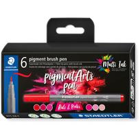Staedtler Pigment Arts Brush Pen Reds & Pinks Filzstift Pink - Rot 6 Stück(e) (371 C6-1)