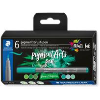 Staedtler Pigment Arts Brush Pen Greens & Turquoises Filzstift Grün - Türkis 6 Stück(e) (371 C6-3)