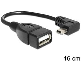 Delock Kabel Mini USB Stecker gewinkelt > USB 2.0-A Buchse OTG 16 cm (83245)