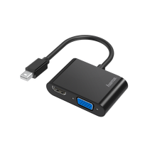 Hama 2in1 - Video- / Audio-Adapter - Mini DisplayPort Stecker zu HD-15 (VGA), HDMI weiblich - Schwarz - 4K Unterstützung (00200330)