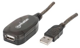 Manhattan USB2.0 Active Extension Cable - USB-Erweiterung - USB2.0 - 4-polig USB Typ A / 4-polig USB Typ A - bis zu 20 m (150958)