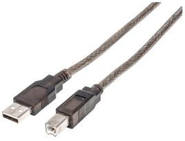 Manhattan Hi-Speed - USB-Kabel - USB (M) bis USB Type B (M) - USB2.0 - 15,0m - aktiv - Schwarz (152389)