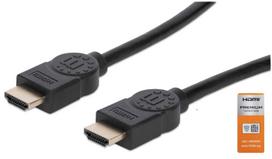 MANHATTAN Premium High Speed HDMI-Kabel mit Ethernet-Kanal 4K@60Hz, HEC, ARC, 3D, 18Gbit/s Bandbreite, HDMI-Stecker auf HDMI-Stecker, geschirmt, schwarz, 3 m (355353)