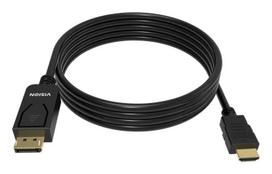Vision 2 m DisplayPort zu HDMI Kabel - 8k bei 60 Hz - DP Version 1.4 - vergoldete Stecker - HDMI 2.1 unterstützt Hotplug - DP (m) zu HDMI (m) - Außendurchmesser 6,0 mm - 30 AWG - schwarz (TC 2MDPHDMI8K/BL)
