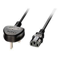 Lindy - Stromkabel - IEC 60320 C13 (M) bis BS 1363 (M) - 5 m - geformt - Schwarz