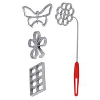 Aluminum Rosette Mold Iron Maker Waffle Alloy Frying Snack Mold Funnel Cookie Bake Mold Bunuelos Mold with Handle Baking Tool