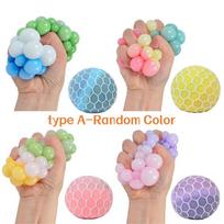 Colorful Mesh Grape Squeeze Balls Rainbow Squishy Ball Sensory Stress Ball Fidget Toys for Stress Relief Office Birthday Gift