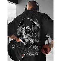 Pokémon Animacijos Atvestiniai Charmander Charizard Spausdinta trumpomis rankovėmis T-shirt Vyriški Moteriški Medvilniniai Oversized Trumpomis Rankovėmis 4XL