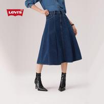 Levi's moteriškas A formos klostuotas džinsinis sijonas 37 vidutiniškai mėlyna spalva