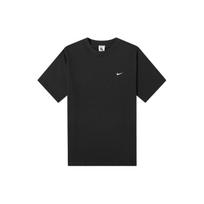 Nike Solo Swoosh Print Logo Crew Neck trumpomis rankovėmis marškinėliai vyrams, juodi, CV0559-010 M