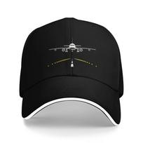 Lėktuvo tūpimo priartėjimo grafika Beisbolo kepuraitė Pilotas Aviacijos entuziastas Reguliuojama kepuraitė su lenktu snapeliu Atsitiktinė kelioninė kepurė One Size
