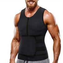 Korsetas vyriškas liekninamasis diržas Fitness neopreno saunos kostiumas vyrams juosmens treniruoklio liemenė su užtrauktuku kūno formavimo priemonė su reguliuojama viršutine dalimi 3XL