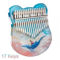 17 klavišų kalimba kristalas, tapytas banginis, svajonių nykščio pianinas, mbira su EVA laikymo dėklu, instrumentas, dovana 17 Keys