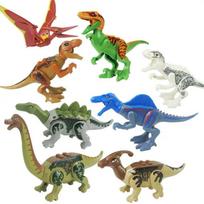 8 vnt./rinkinys Juros periodo dinozaurų kaladėlės Žaislai Juros periodo veiksmo figūrėlės Modeliai Statybinės kaladėlės Žaislai Suderinami su dinozaurais