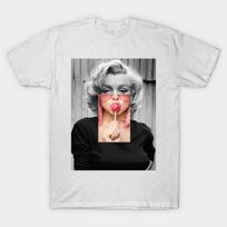 Men Black Print T-shirt Marilyn No-Cut Transfer Paper Print Cotton Tshirt XL balta