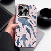 Whale Shark Phone Case For iPhone 17 16e 16 Pro Max 12 13 14 15 Pro Max 11 17 Air Shockproof Leather Texture Silicone TPU Cover iPhone 15