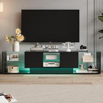 TV staliukas, juoda, 200*35*45cm