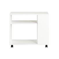 Šoninis staliukas ant ratukų 70x35x60cm., baltos/juodos spalvos