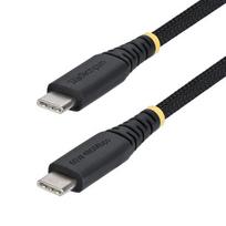 StarTech.com 1m (3ft) USB-C Charging Cable, 60W (3A) PD, Dual-Layer Braided Nylon/TPE Jacket, Rugged USB C Charging Cord, USB 2.0 Laptop Charger Cable