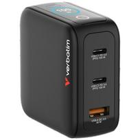 Verbatim Mini GaN Wall Charger 100W 2xUSB-C PD/1x USB-A QC adapter EU/UK/USA black 30239