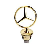 Automobilio lipdukas Mercedes Benz žvaigždė ant variklio dangčio - Ženklelis automobilio priekiniam variklio dangčiui Chromuotas logotipas Žymėjimas Benz C E S klasei W204 W205 W21 auksas