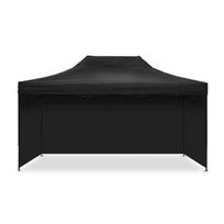 Pavillon pliable - Tourtecs 3x4,5m - Noir - Montage instantané - Protection complète intempéries juoda