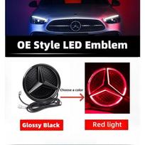 Automobilio grotelių ženklelis 3D Priekinis emblema LED žibintai Mercedes Benz W205 W212 W213 W204 ML W166 CLA C117 W176 W177 E GLA GLC GLE ML-W166 2012-2015