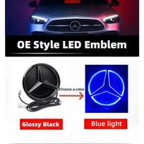 Automobilio grotelių ženklelis 3D Priekinis emblema LED žibintai Mercedes Benz W205 W212 W213 W204 ML W166 CLA C117 W176 W177 E GLA GLC GLE SLK-R172 2011-2015