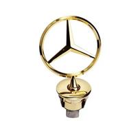 Automobilio lipdukas Mercedes Benz žvaigždė ant variklio dangčio - Ženklelis automobilio priekiniam variklio dangčiui Chromuotas logotipas Žymėjimas Benz C E S klasei W204 W205 W21 auksas