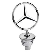 Automobilio lipdukas Mercedes Benz žvaigždė ant variklio dangčio - Ženklelis automobilio priekiniam variklio dangčiui Chromuotas logotipas Žymėjimas Benz C E S klasei W204 W205 W21 sidabras