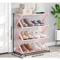 4-Tier Shoe Rack, Multi-Layer Shoe and Book Shelf, High Load-Bearing and Space-Saving Design. Saves Space, Easy to Assemble, Durable Construction balta