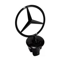 Automobilio lipdukas Mercedes Benz žvaigždė ant variklio dangčio - Ženklelis automobilio priekiniam variklio dangčiui Chromuotas logotipas Žymėjimas Benz C E S klasei W204 W205 W21 juoda